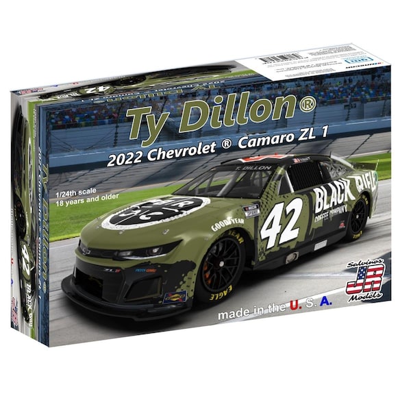 Salvinos Jr Models 1 by 24 Scale GMS Ty Dillon 2022 Camaro Primary Livery Racing Parts SJMPGC2022TDP - main